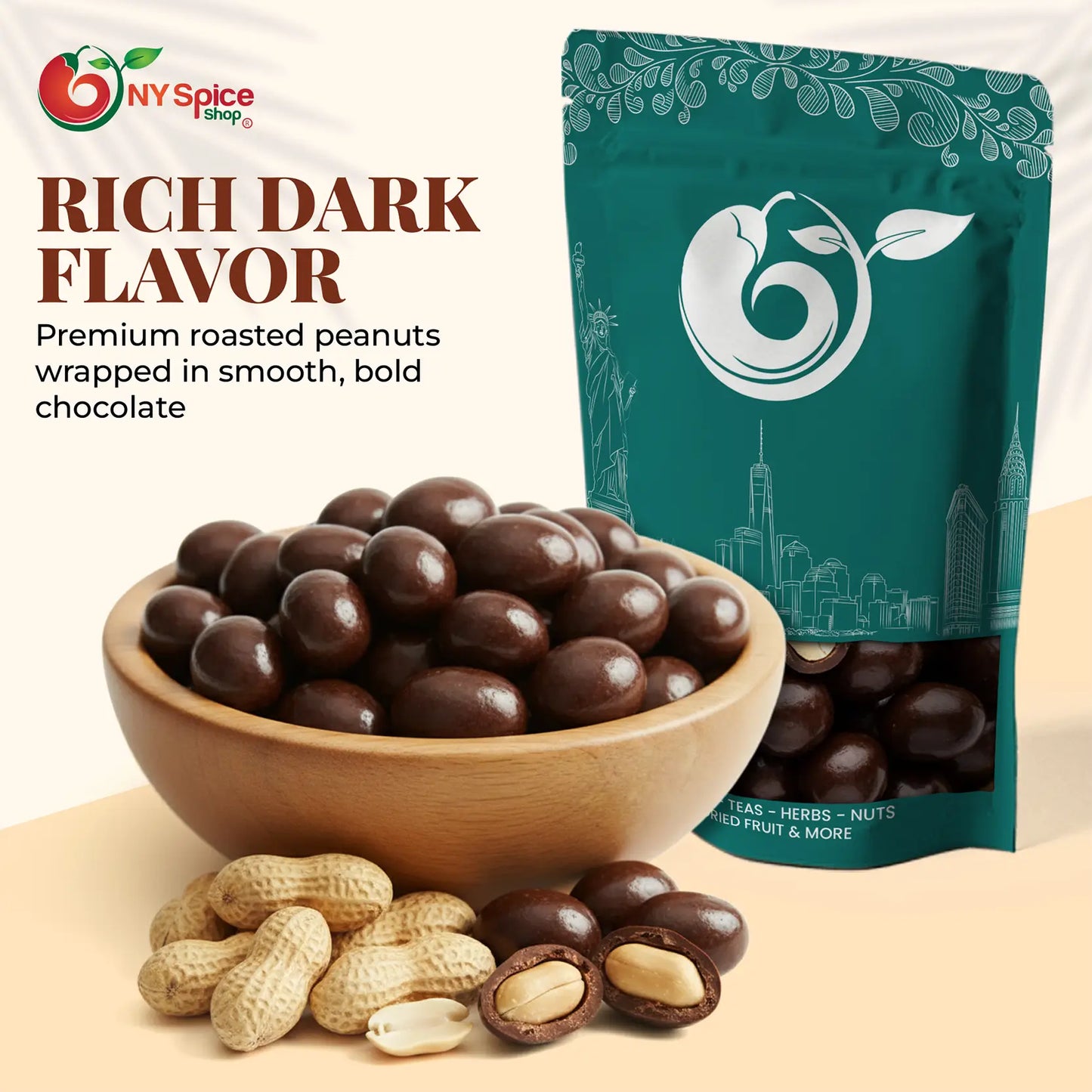 Dark Chocolate Peanuts - Sugar Free - NY Spice Shop