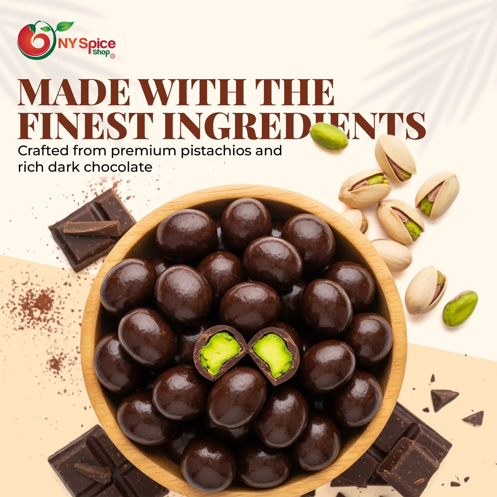 Dark Chocolate Covered Pistachios - NY Spice Shop