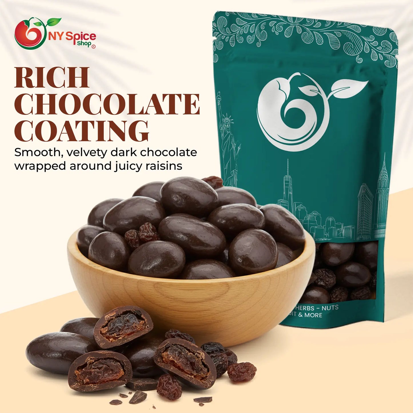 Dark Chocolate Raisins - Sugar Free - NY Spice Shop