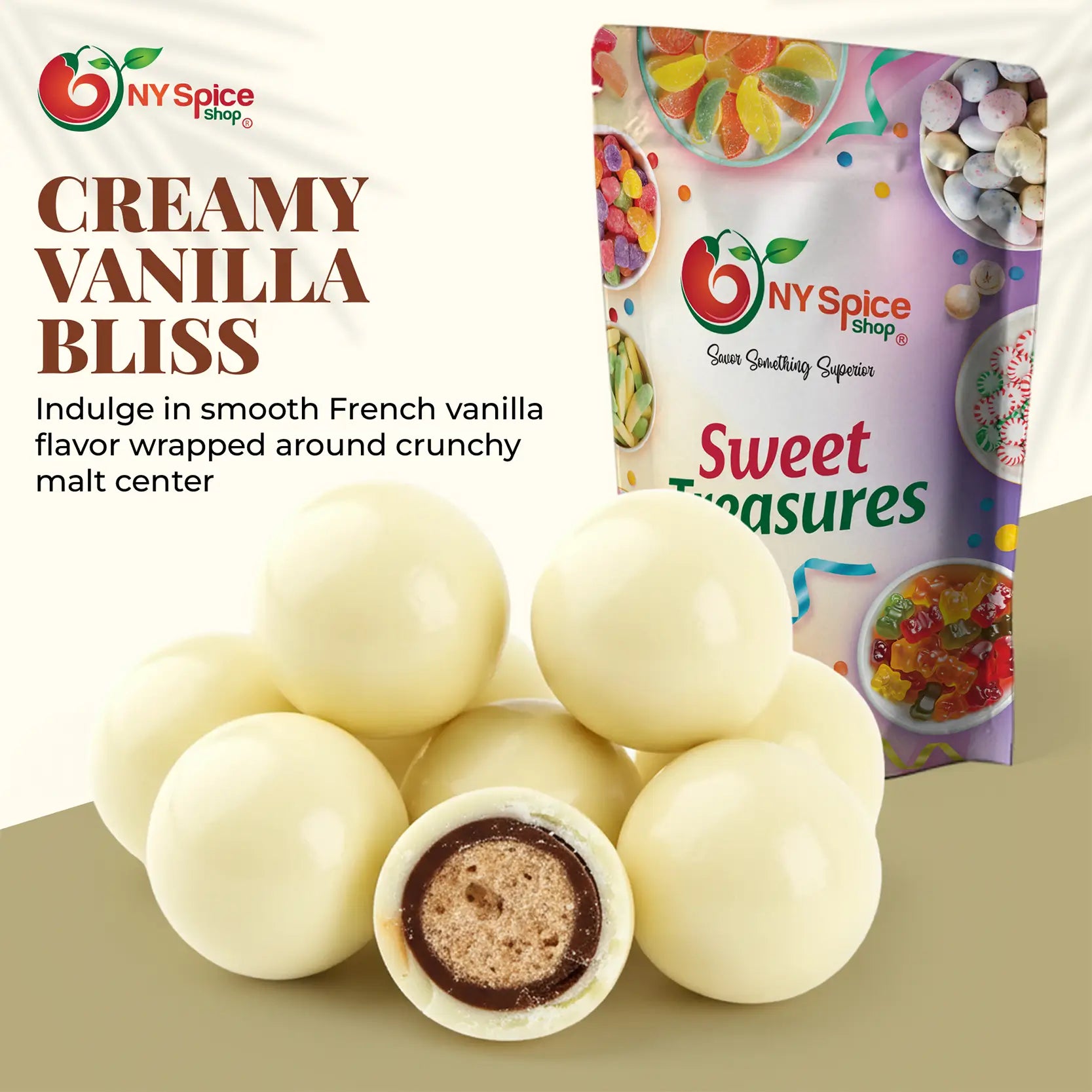 French Vanilla Malted Milk Balls - NY Spice Shop
