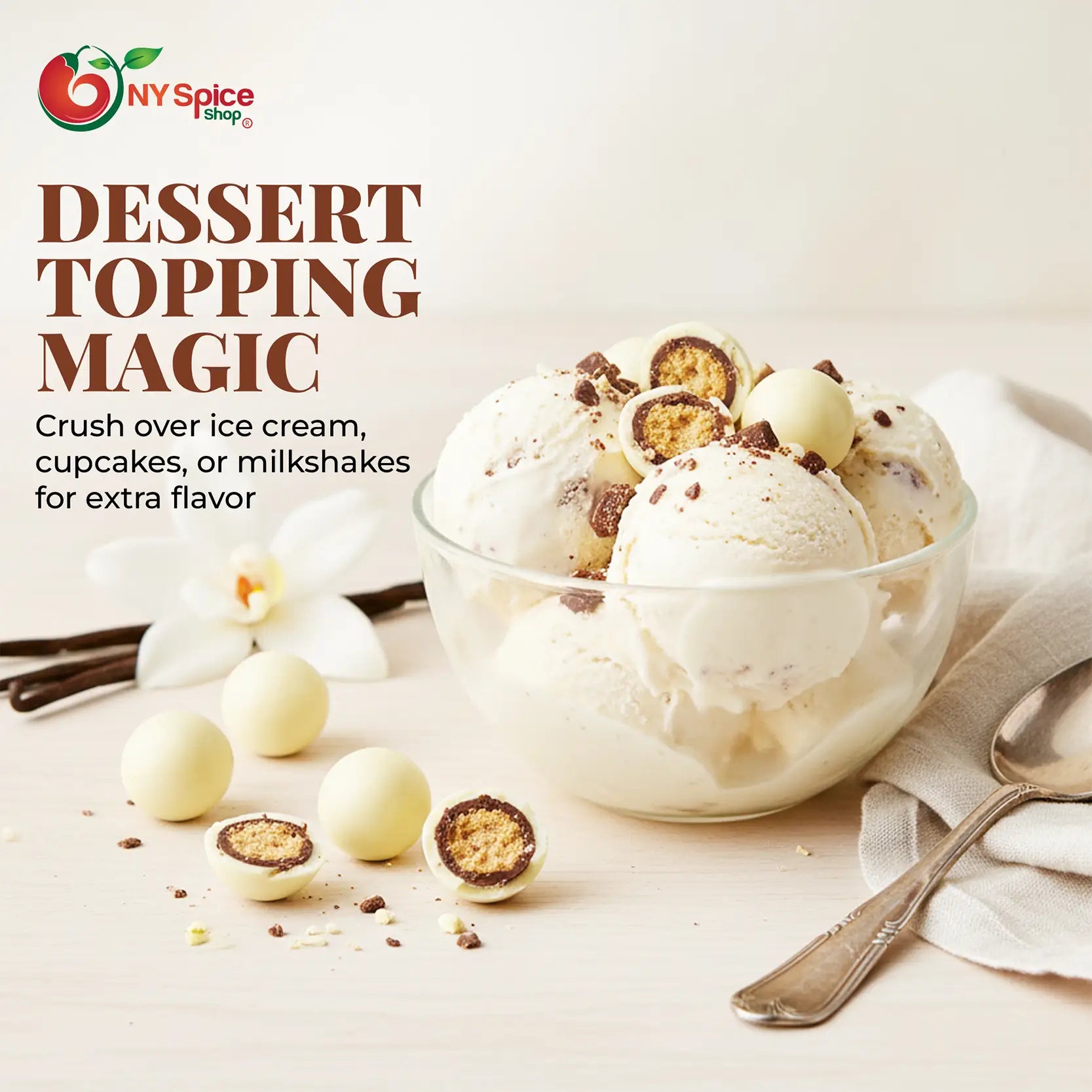 French Vanilla Malted Milk Balls - NY Spice Shop