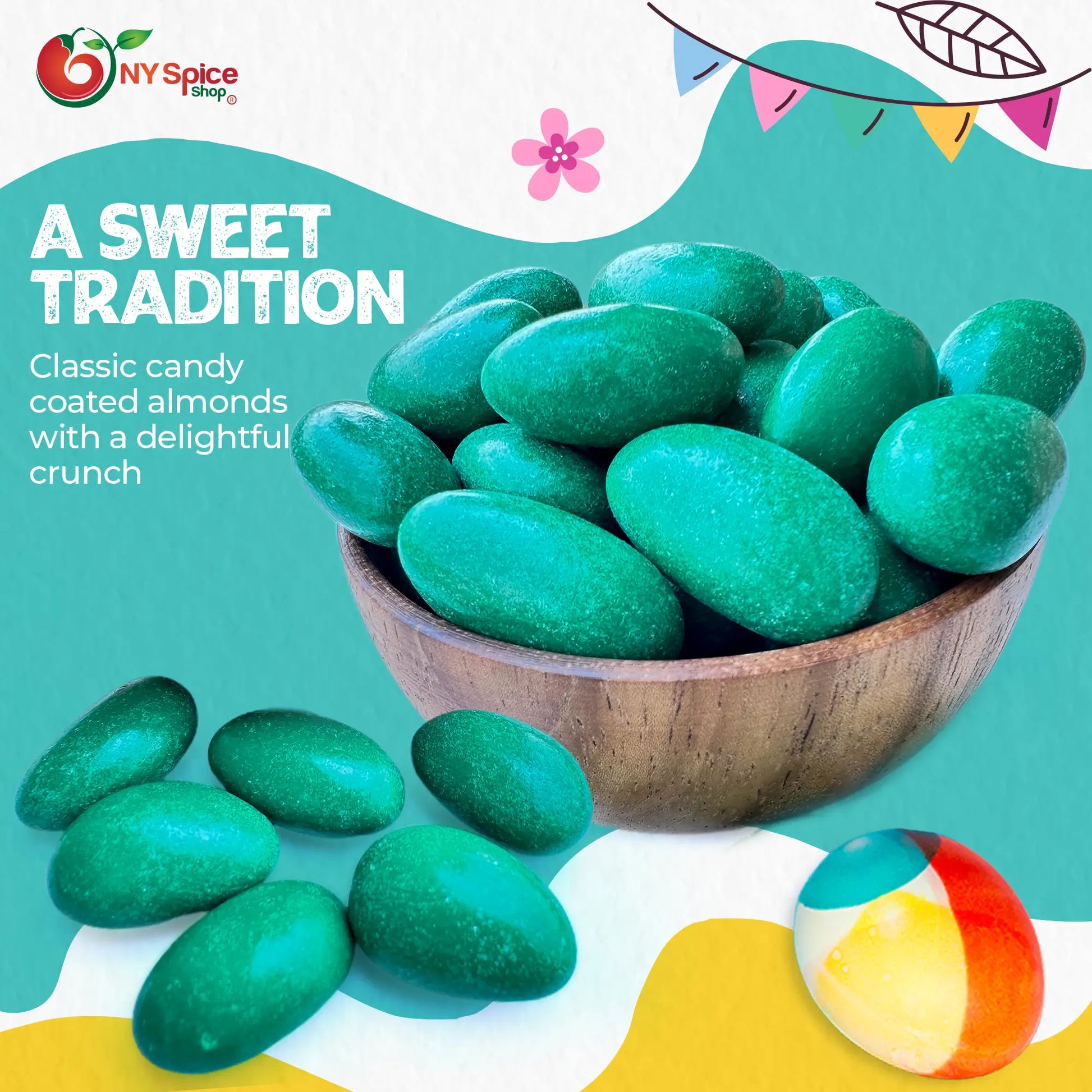 Dark Green Jordan Almonds - NY Spice Shop