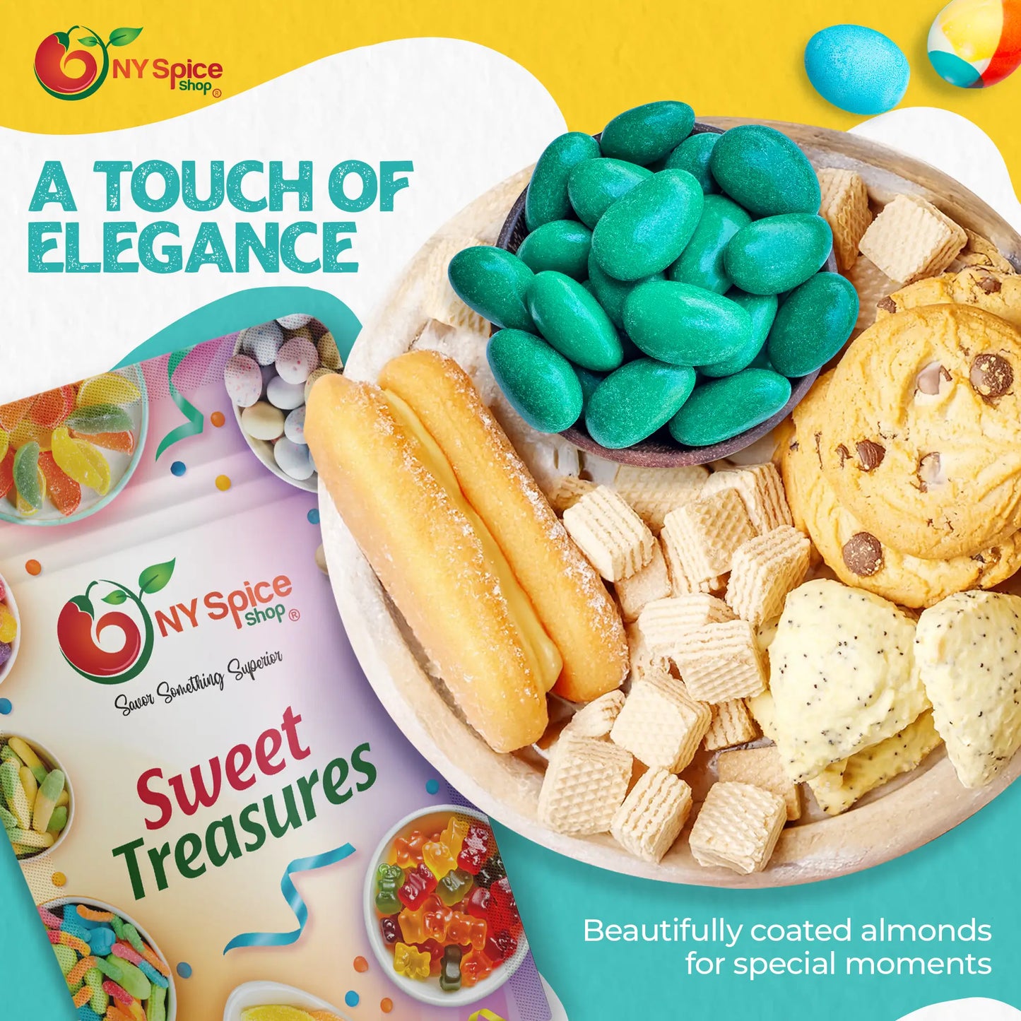 Dark Green Jordan Almonds - NY Spice Shop