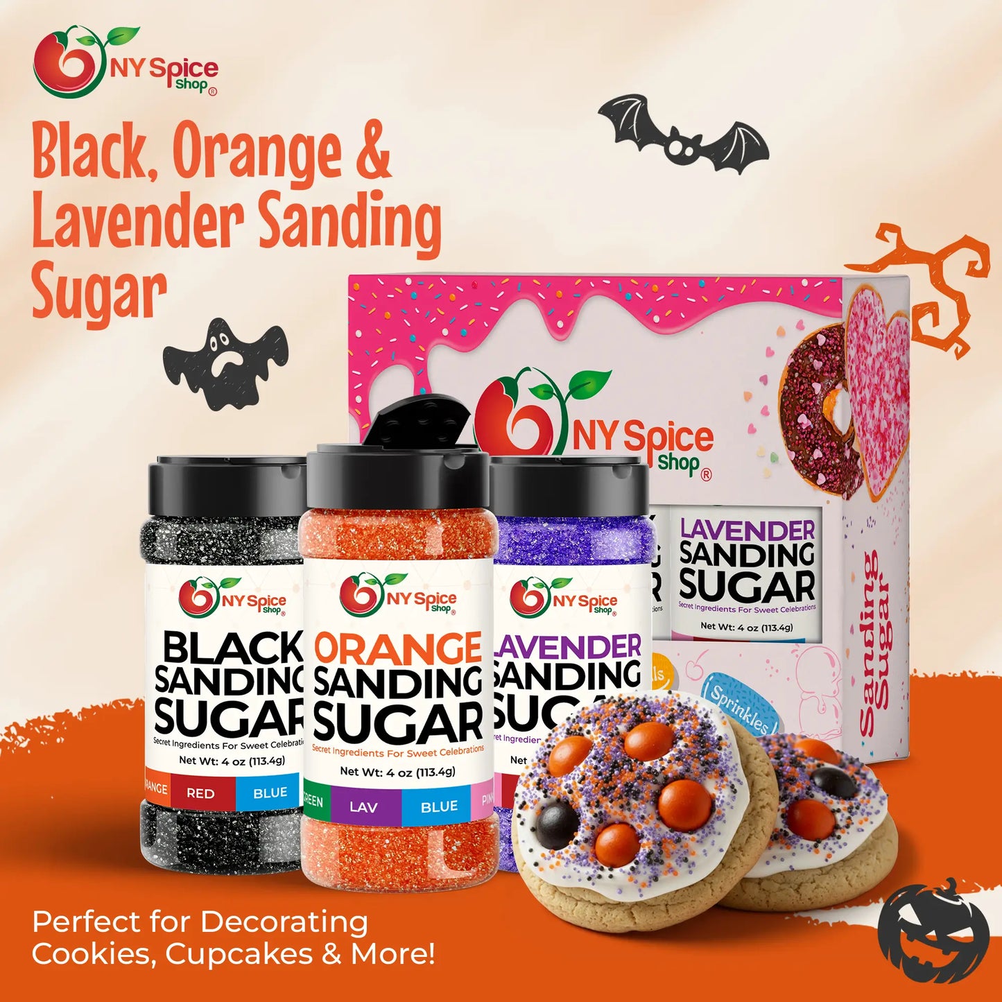 Orange-Black-Lavender (Pack of 3)