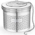 Large Tea Infuser & Strainer - Long Chain & Threaded Lid 304