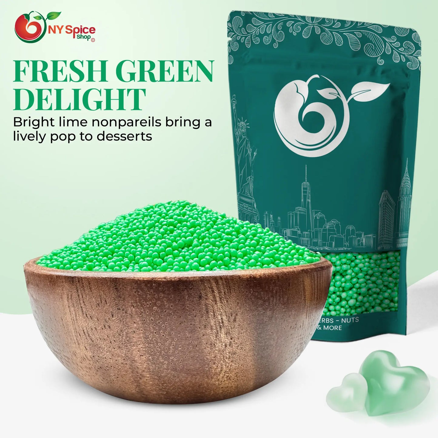 Lime Green Nonpareils - NY Spice Shop