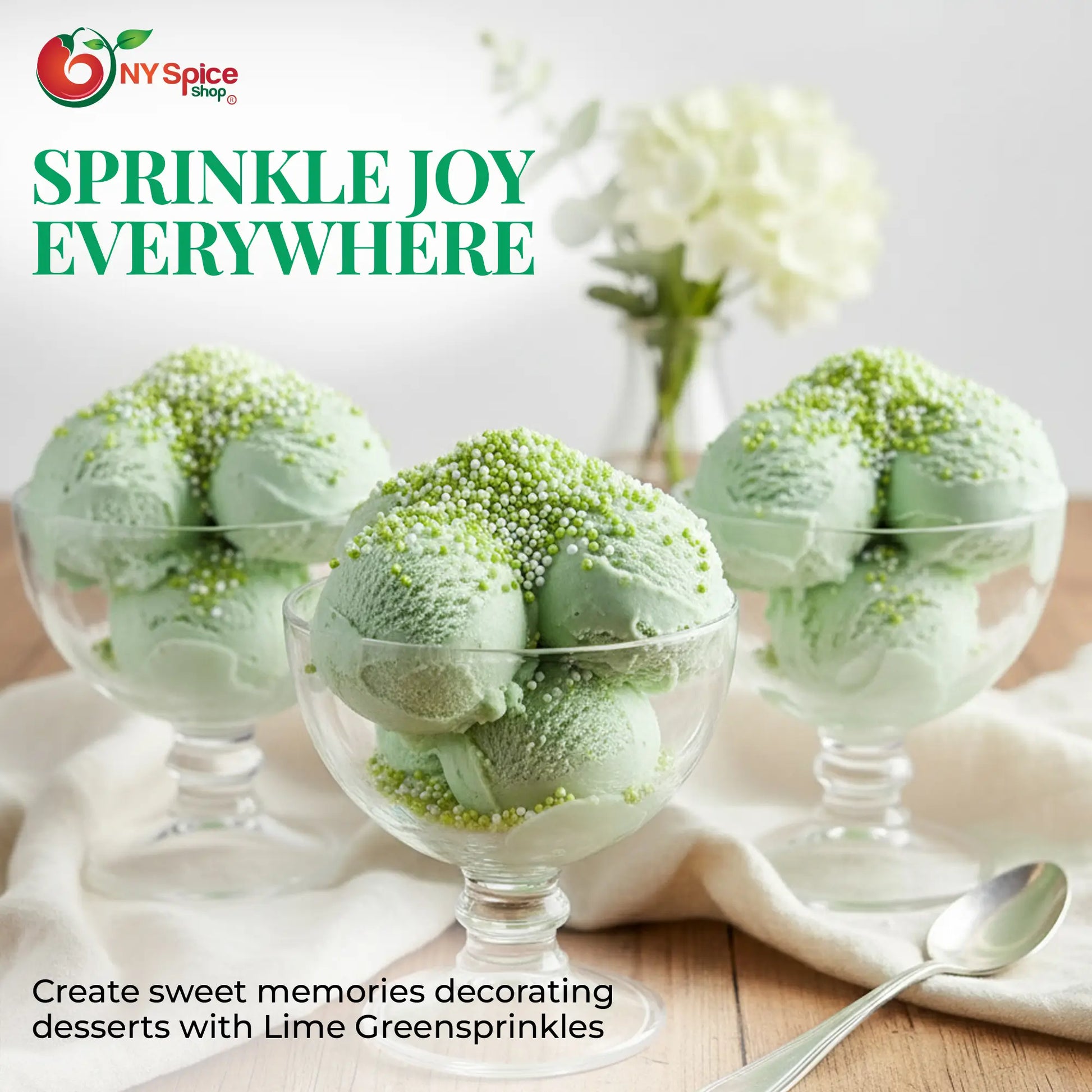 Lime Green Nonpareils - NY Spice Shop