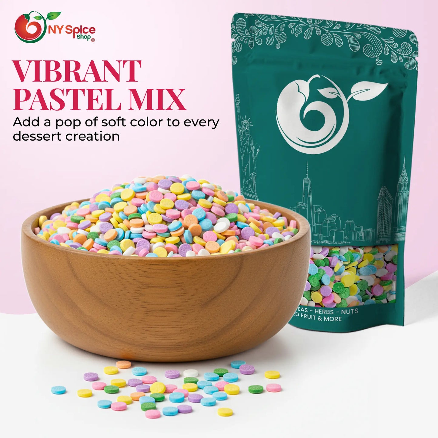 Mini Pastel Confetti Sequin Sprinkles - NY Spice Shop