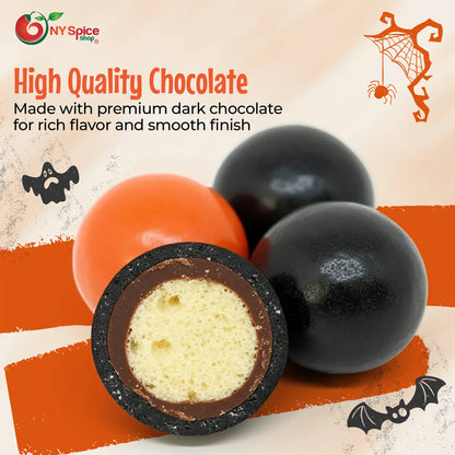 Orange & Black Dark Chocolate Malted Milk Balls