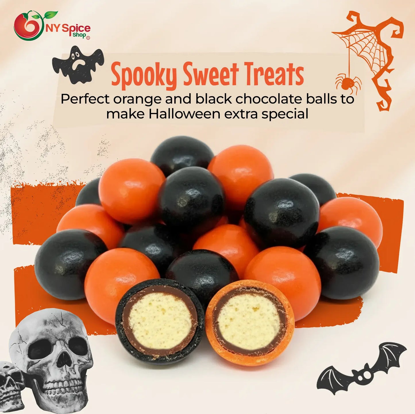 Orange & Black Dark Chocolate Malted Milk Balls
