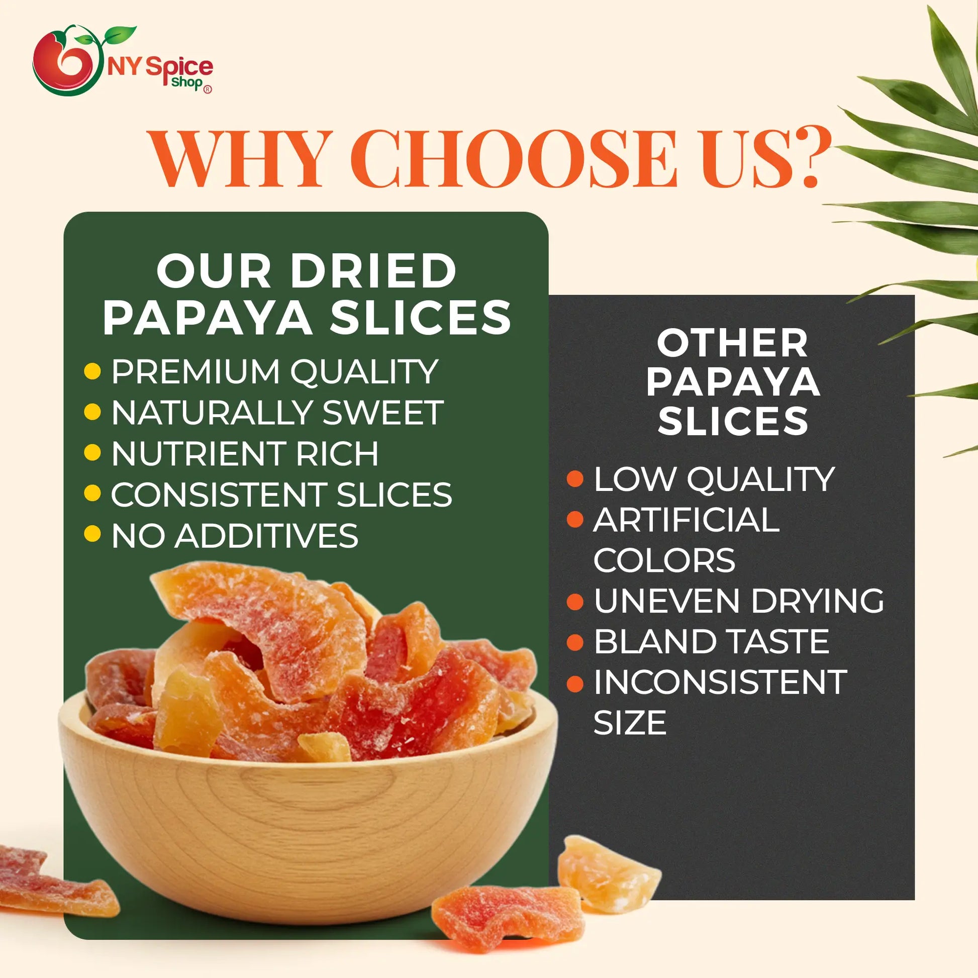 Dried Papaya Slices - NY Spice Shop