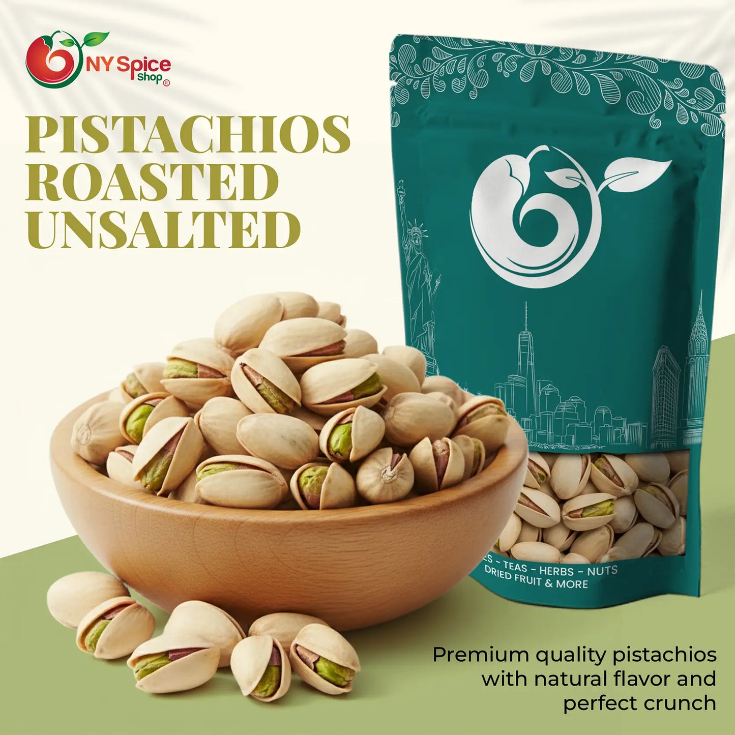 Pistachios Roasted Unsalted In Shell - NY Spice Shop