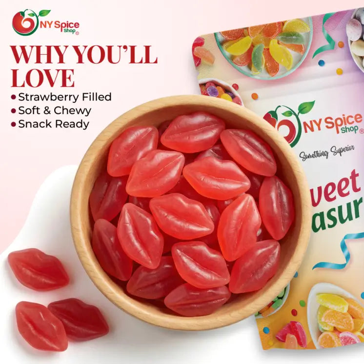 Gummy Strawberry Filled Puffy Lips - NY Spice Shop