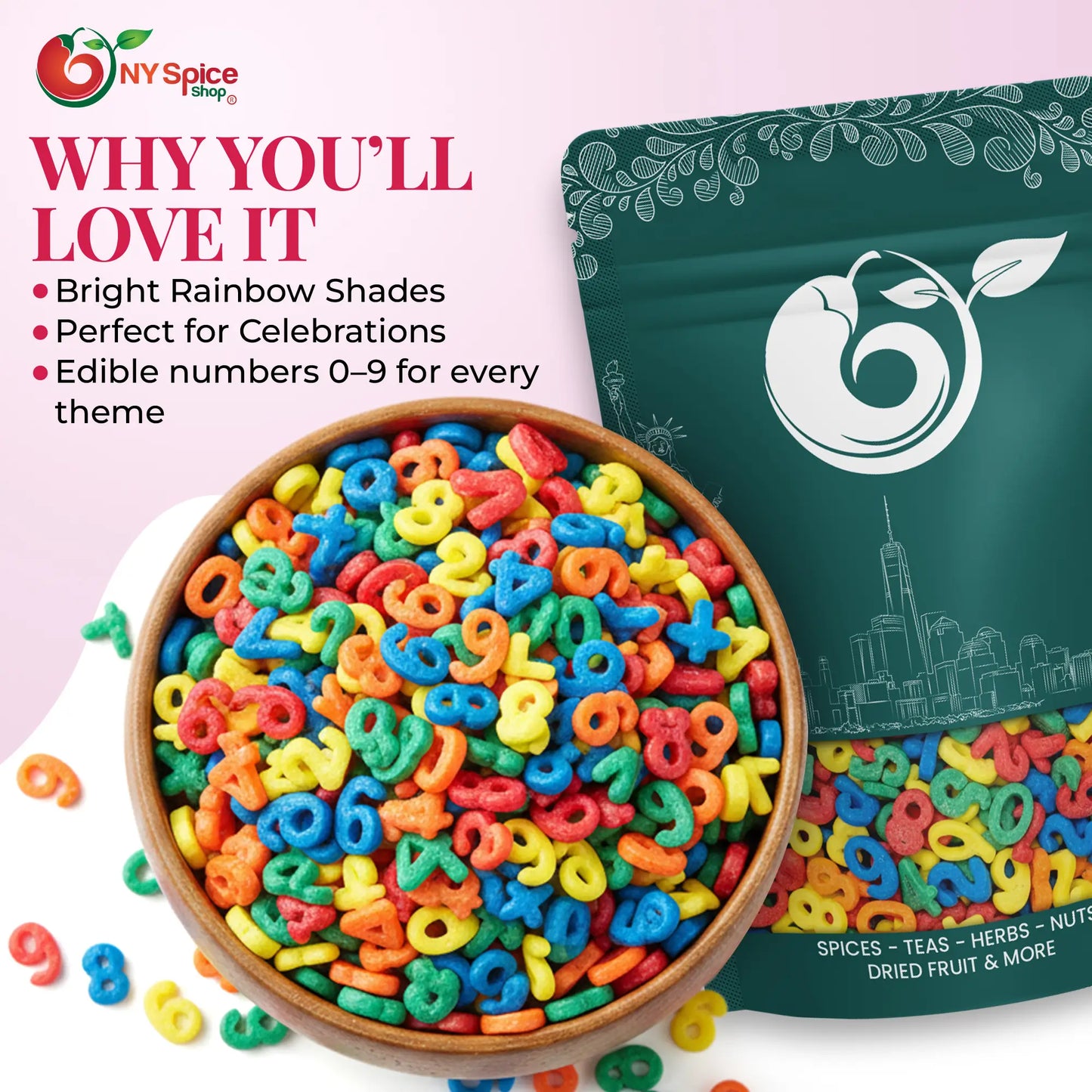 Rainbow Number Sprinkles - NY Spice Shop