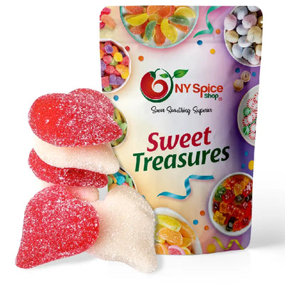 Red & White Sour Gummy Hearts - NY Spice Shop