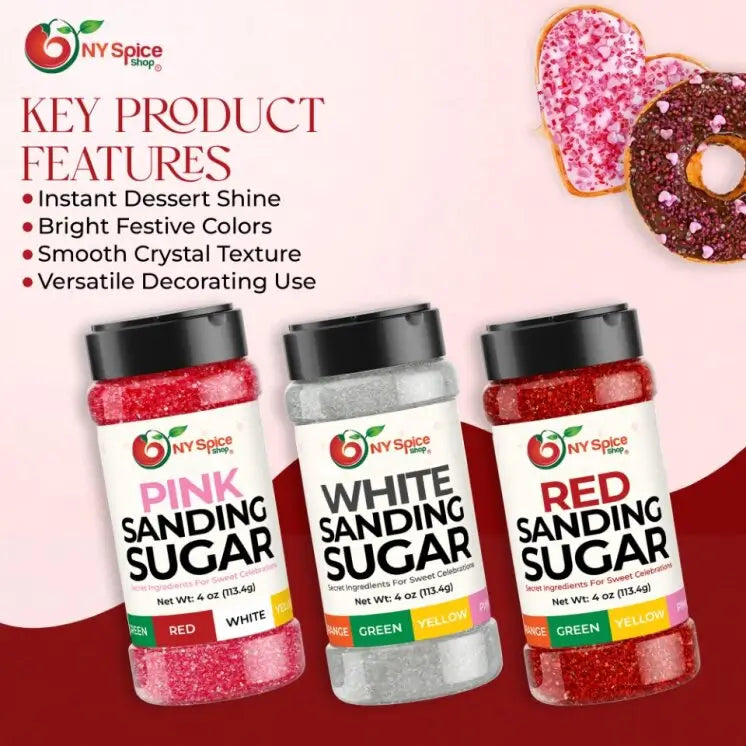 Red-White-Pink Sanding Sugar - NY Spice Shop