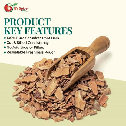 Sassafras Root Bark - Cut & Sifted - NY Spice Shop