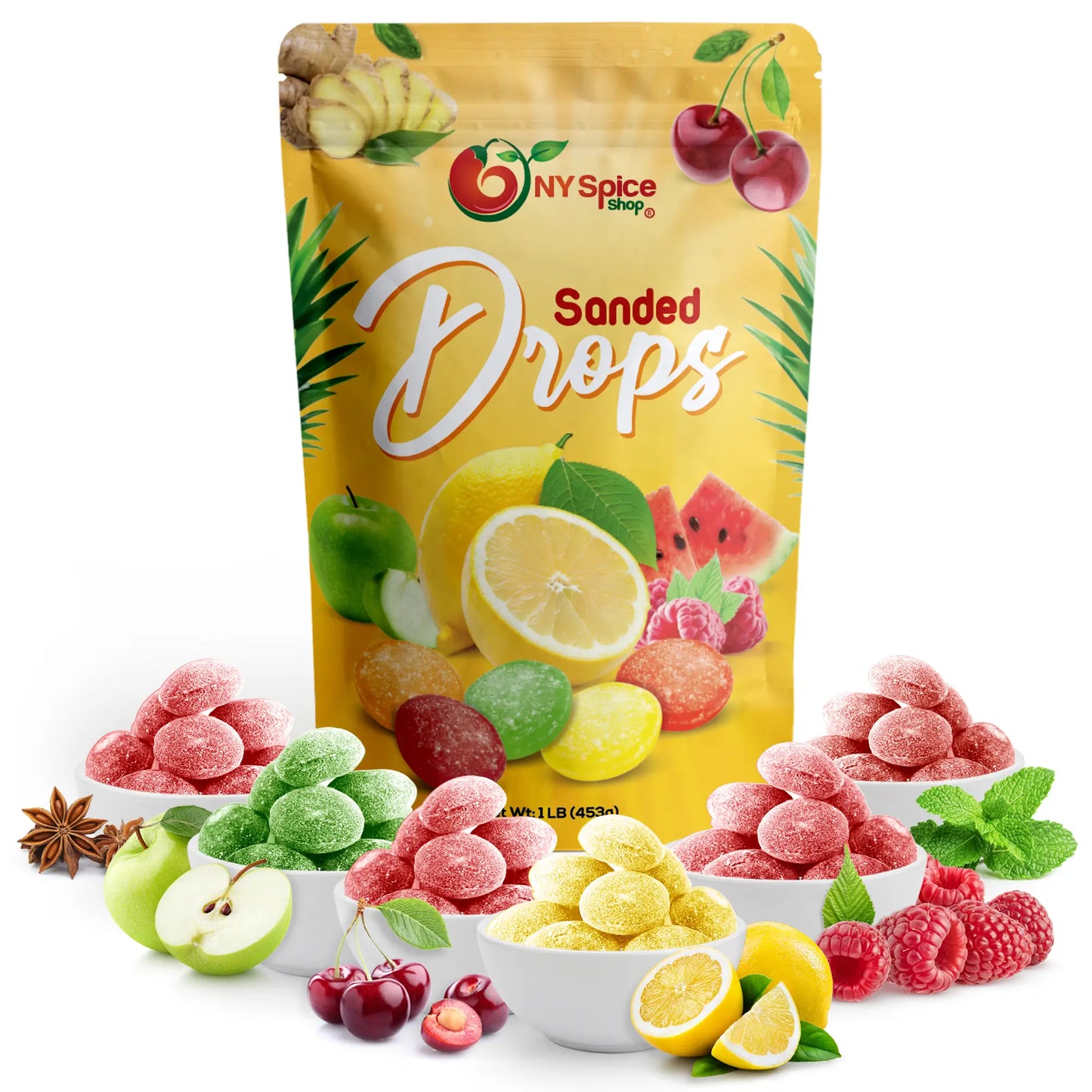 Sanded Assorted Fruit Drops - NY Spice Shop