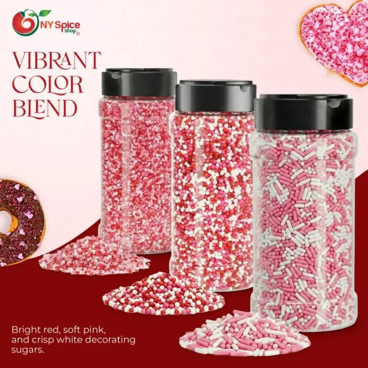 Valentine Sprinkles, Nonpareils & Sanding Sugar - Pack of 3 - NY Spice Shop