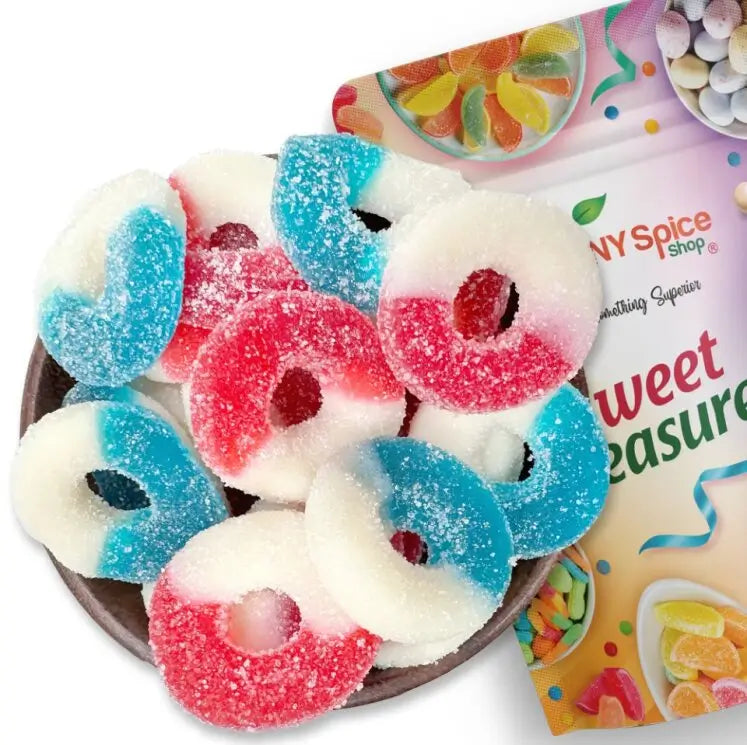 Red, White, and Blue Gummy Rings - NY Spice Shop