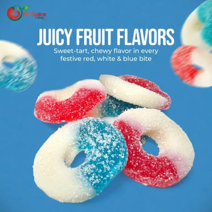 Red, White, and Blue Gummy Rings - NY Spice Shop