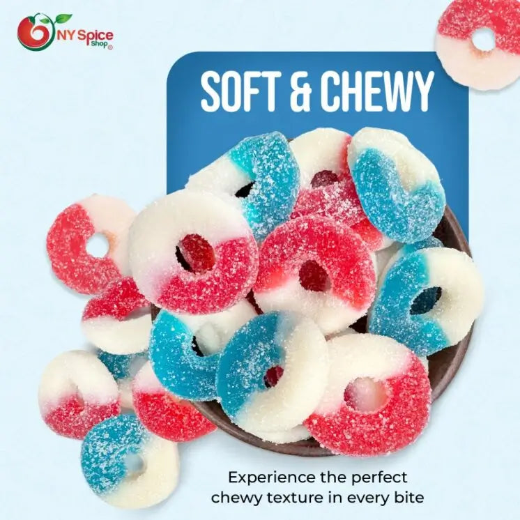 Red, White, and Blue Gummy Rings - NY Spice Shop
