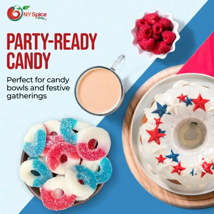 Red, White, and Blue Gummy Rings - NY Spice Shop