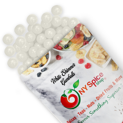 White Shimmer Gumballs - Tutti Frutti Flavor - NY Spice Shop