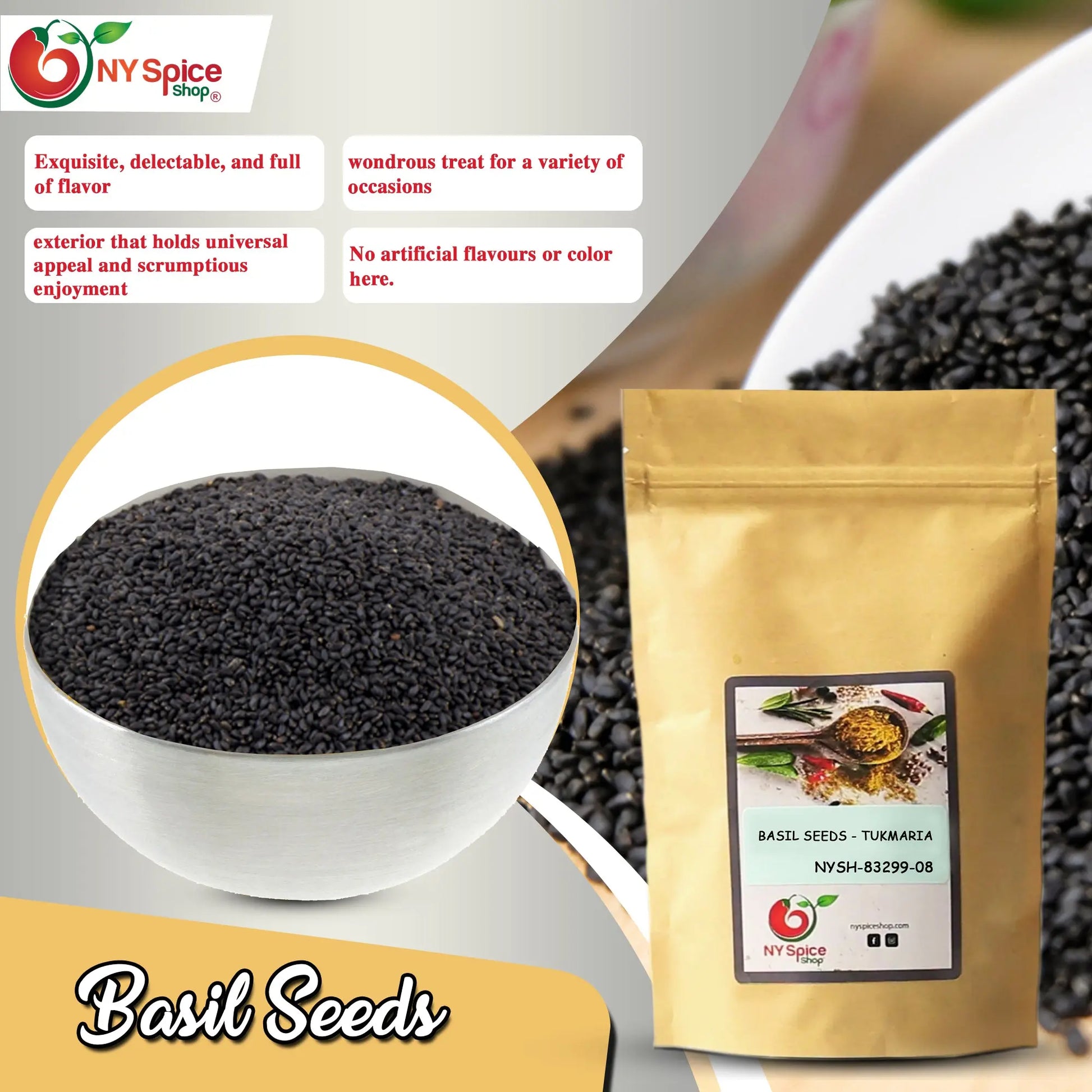 sabja seed plant NY Spice Shop Basil Seeds - 1 Pound - Basil Seeds To Eat - Basil Seeds For Planting