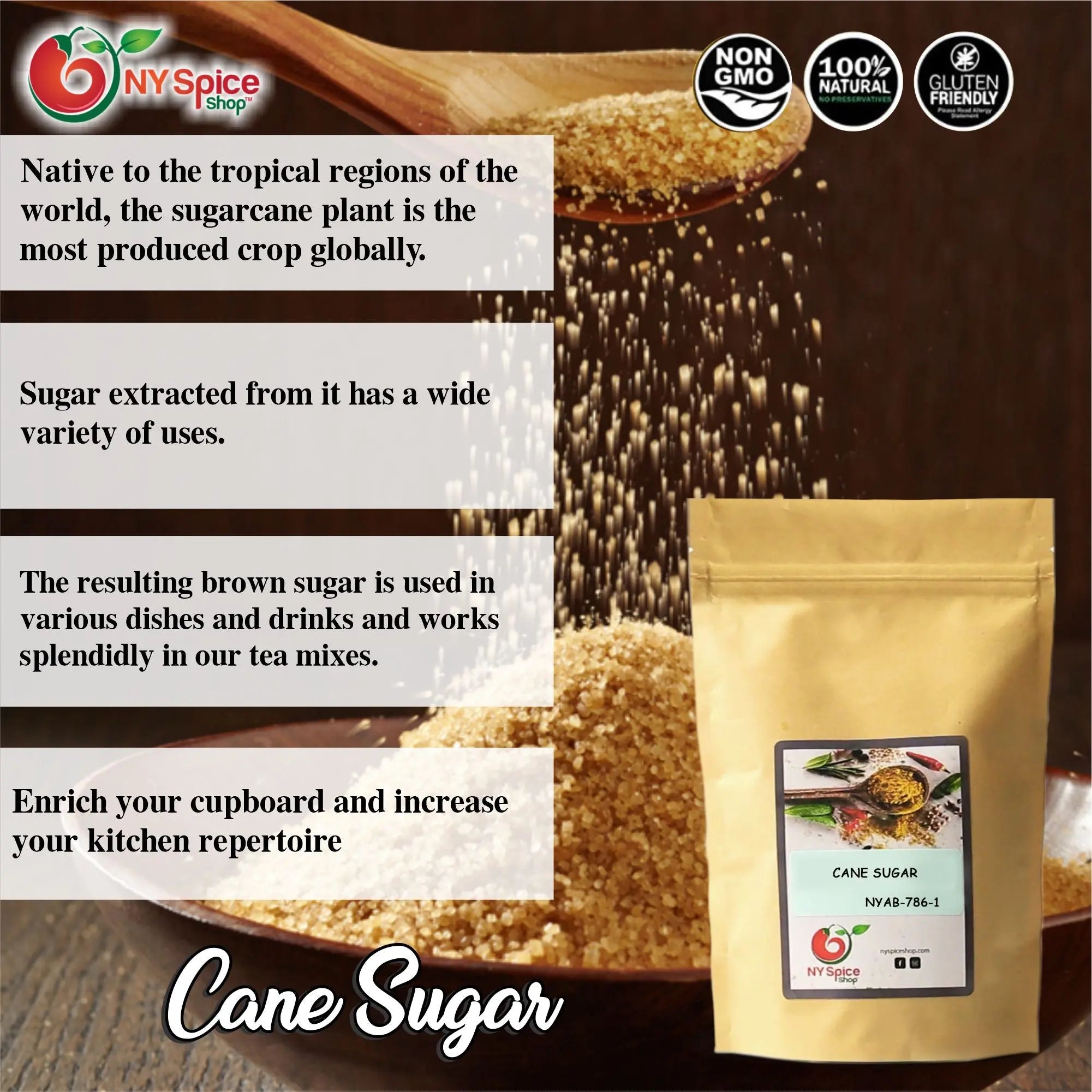 Brown Cane Sugar - All Natural - NY Spice Shop - Buy Online